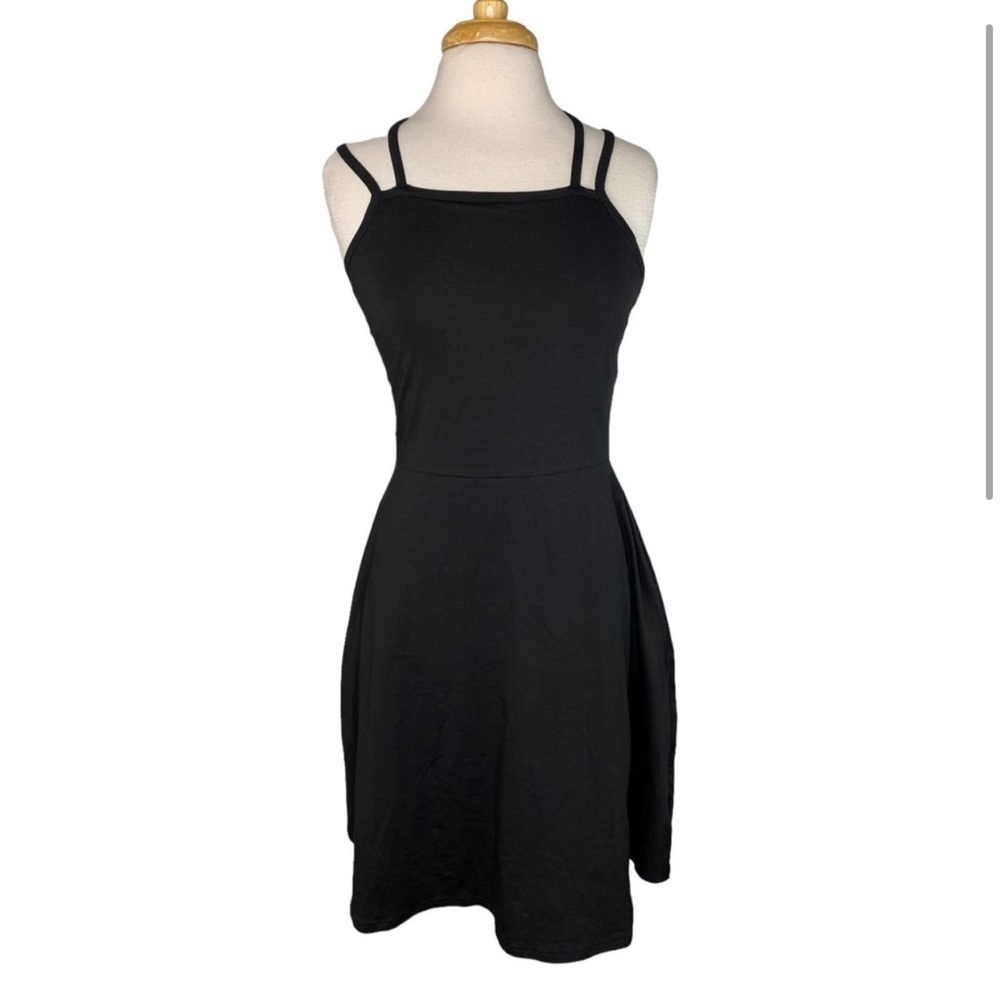 Pact Women's Black Fit & Flare Strappy Dress - Black Medium